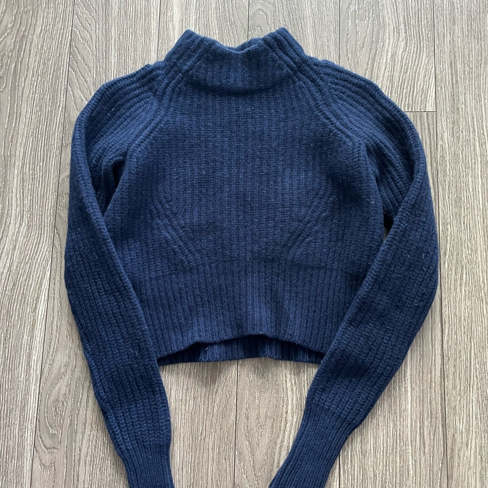 Acne Dark Blue Women's Turtleneck Sweater